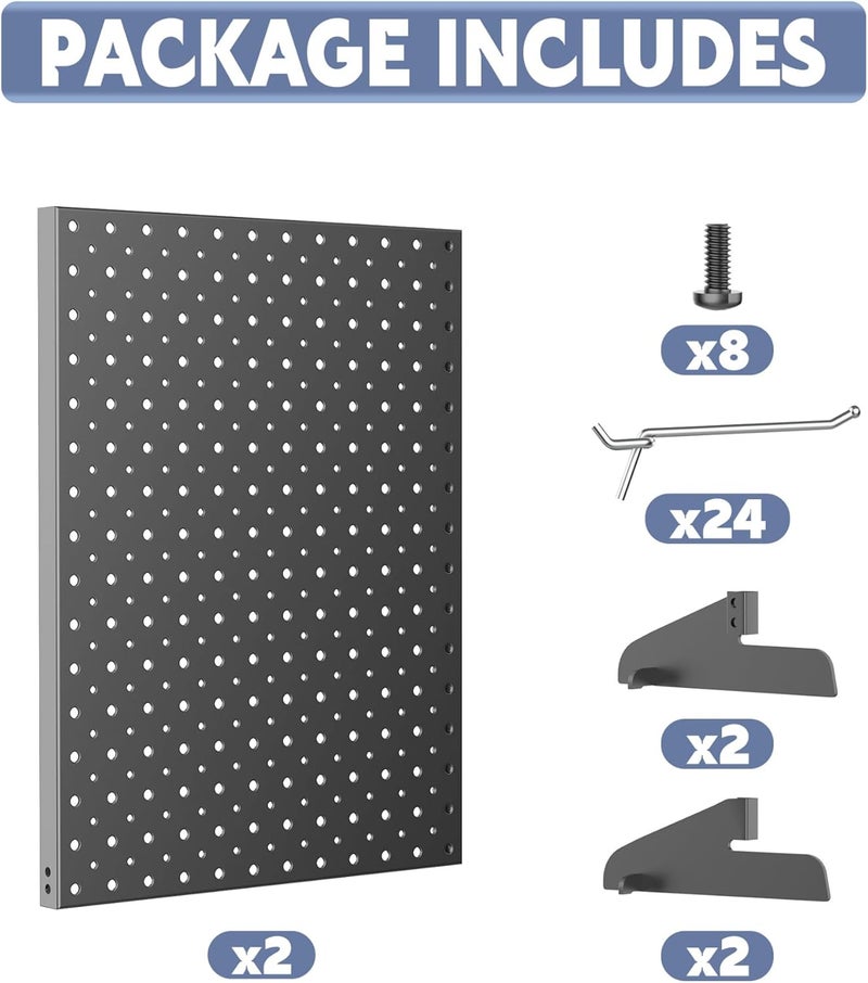 WALMANN Metal Tabletop Pegboard Display Stand for Craft Shows, 12" x 16" Countertop Peg Board with Hooks for Jewelry & Accessories (Black, 2-Pack) - Image 5